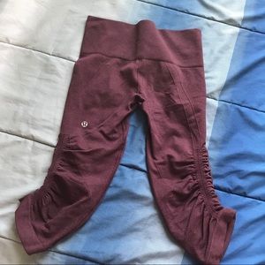 Lululemon In the Flow Crop II Bordeaux Size 4
